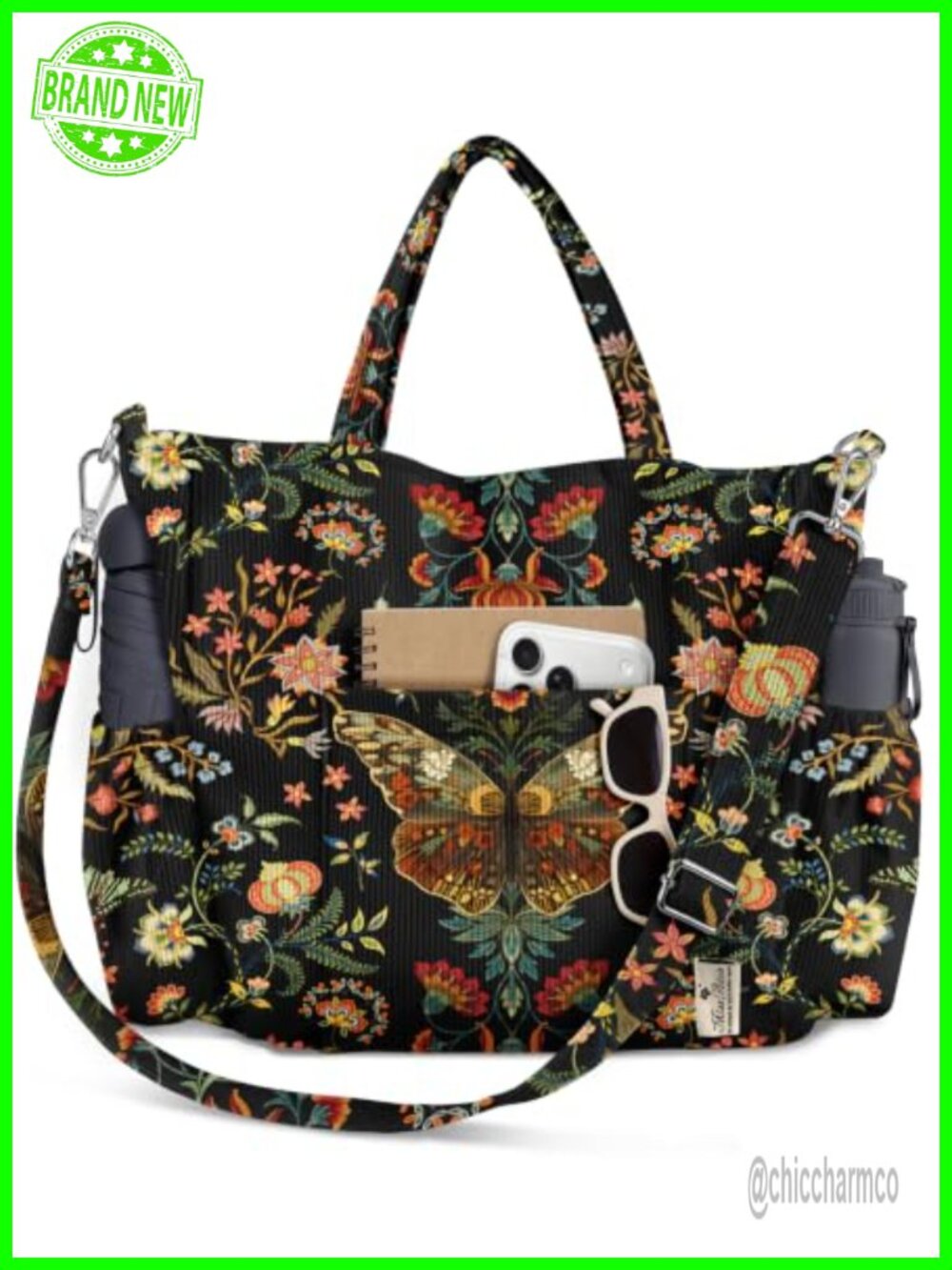 Corduroy Crossbody Tote Bag for Women Large 3-Way Shoulder Bag Fits 14in Laptop